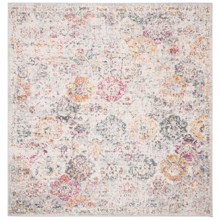 Safavieh 10 x 10 ft. Madison Traditional Square Power Loomed Rug; Grey & Gold MAD611F-10SQ